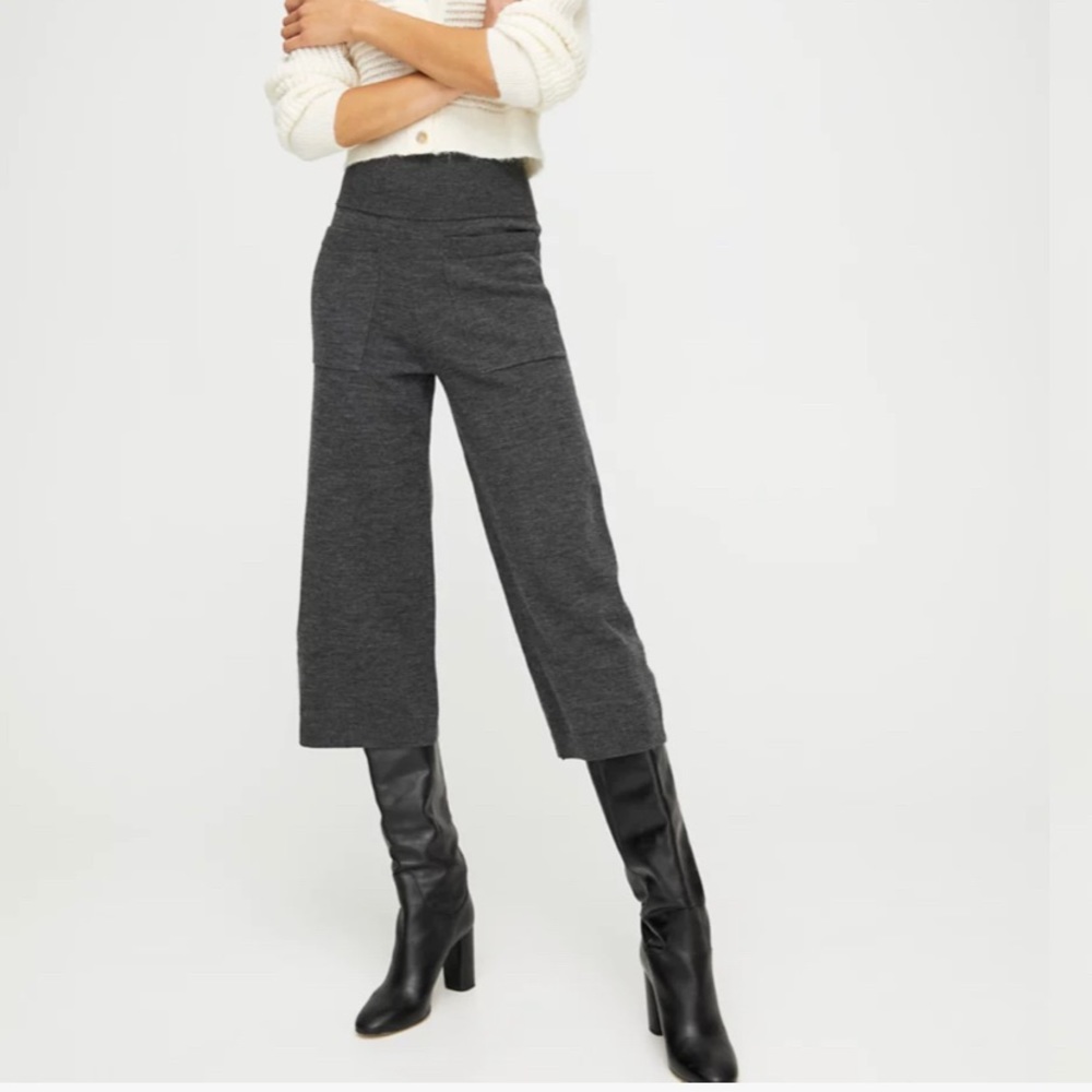 Aritza Wilfred Italian Marino Wool Yarn Wide Leg Pant Size L